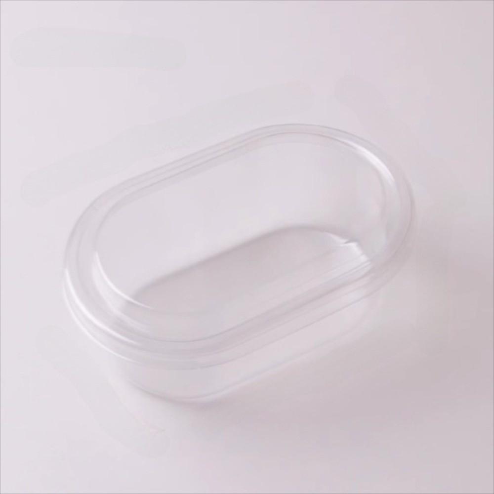 50pcs 500/280ML Dessert Container with Lid Oval Mousse Dessert Cups with Cover Cookie