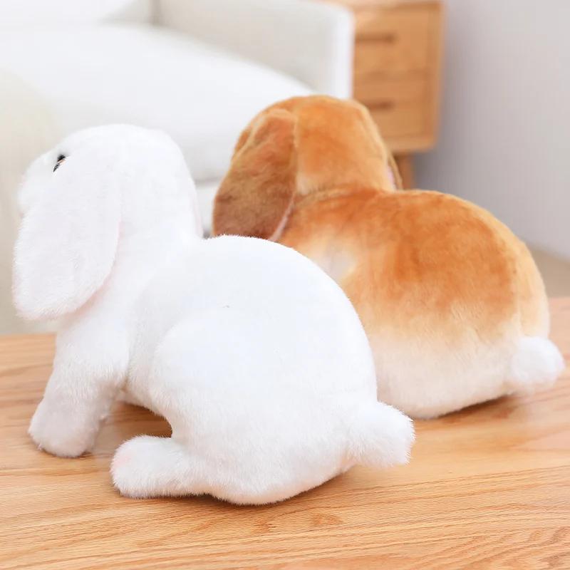Enorme mini juguete de simulación de perro y conejo, lindo animal suave, muñeco de simulación, regalo de cumpleaños de Pascua, juguete para niños, decoración de dormitorio