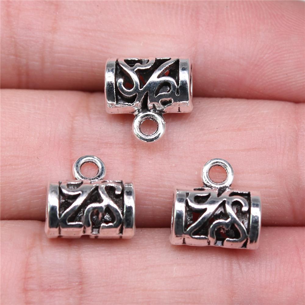 20pcs Charms Connector Bails Beads Antique Silver Color Bails Beads Charms Jewelry Findings DIY Bails Beads Connector