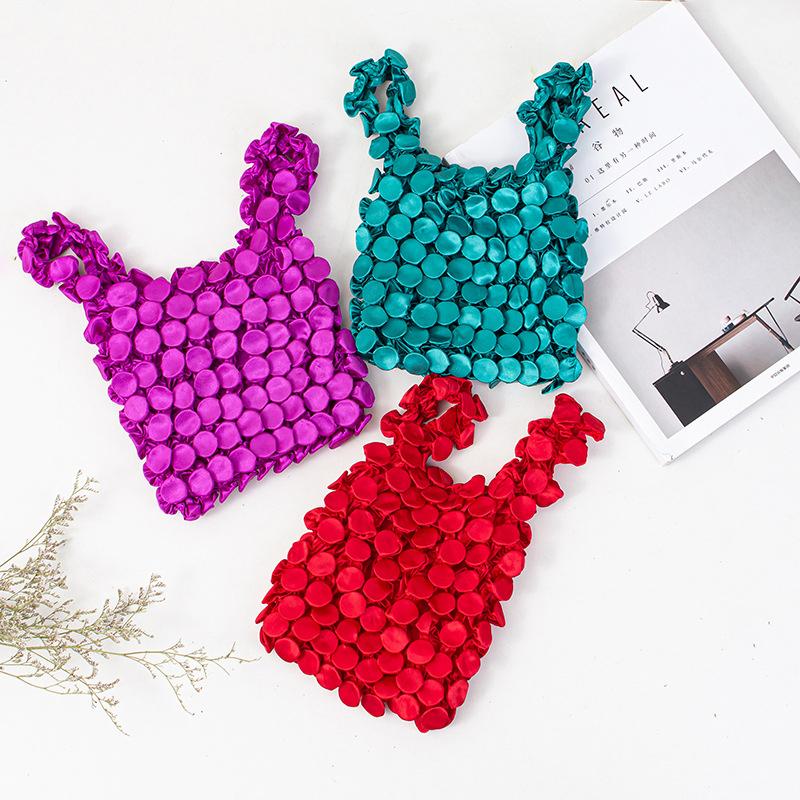 Magic Fold Pleated Storage Bag Telescopic Bubble Elastic Large Capacity Shopping Tote for Travel Grocery Portable Stretch Bag