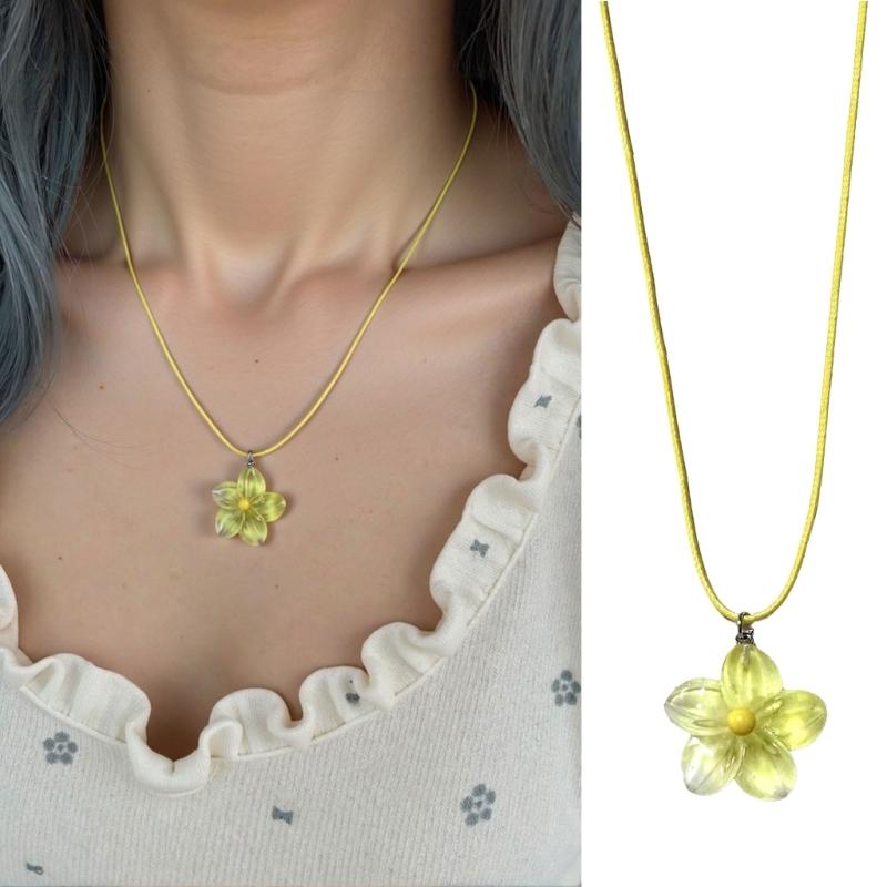 Leuchtende Eier Blumen Charm Halskette Farbwechselndes Design Künstlerischer Dopamin Schmuck Zubehör