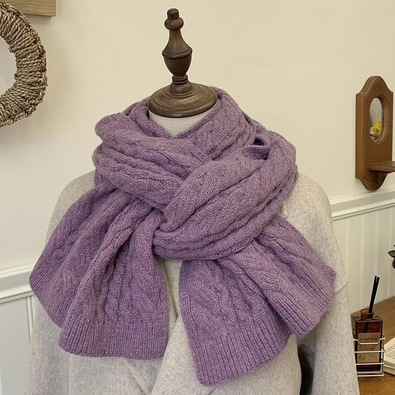 Vintage Christmas New Red Scarf Women's Winter Thickened Warm Premium Birthday Gift Scarf