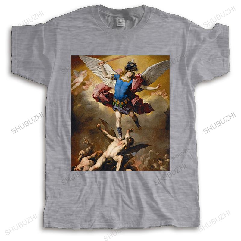 Cotton Unisexy Color Tshirt Unisex Summer Casual Tees St Michael The Archangel Artwork New Unisexs Short Sleeve T Shirts Print Tshirt