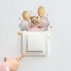 Dreamy Goodnight Bear with Balloons Switch Plate Sticker Removable Self-Adhesive Decal for Living Room Hallway Home Decor