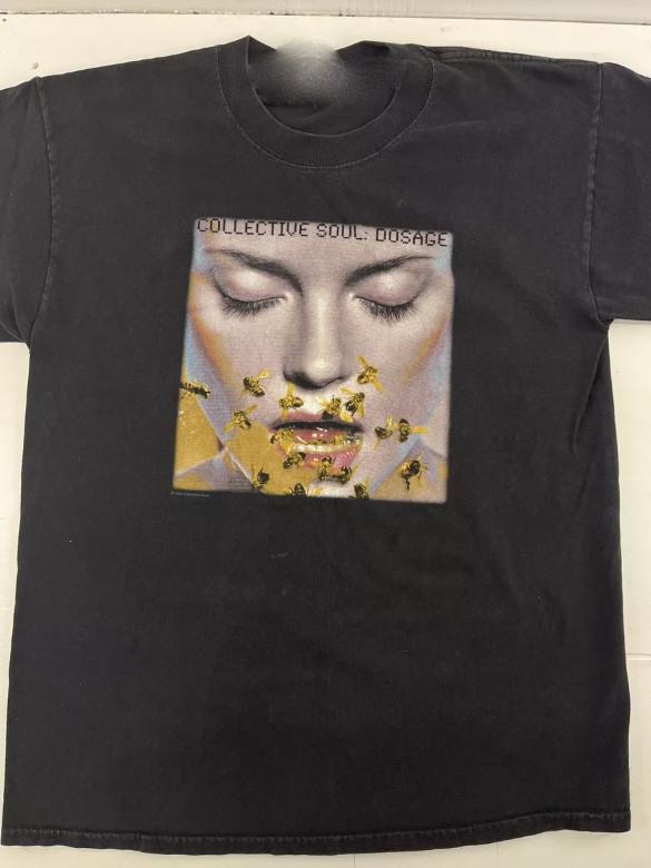 Vtg Collective Soul Music Tour Heavy Cotton Black Full Size Unisex Shirt CG2407 Unisex T-Shirt S