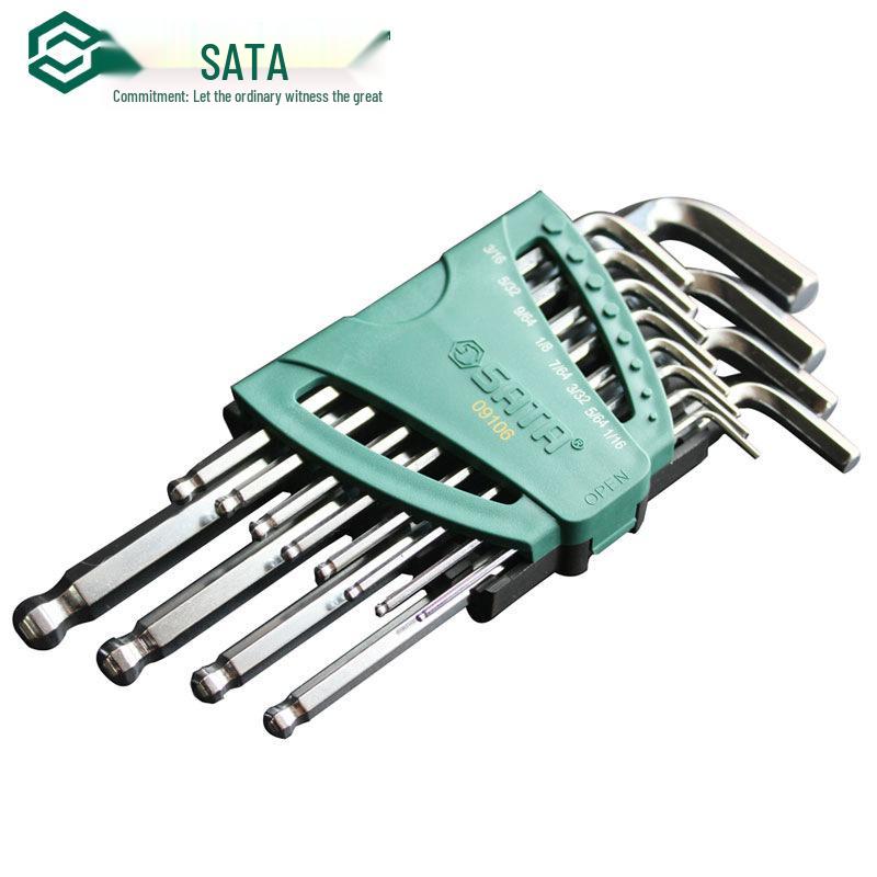 SATA Extra-Long Ball-End Hex Key Set, Inch Sizes (09102-09108)