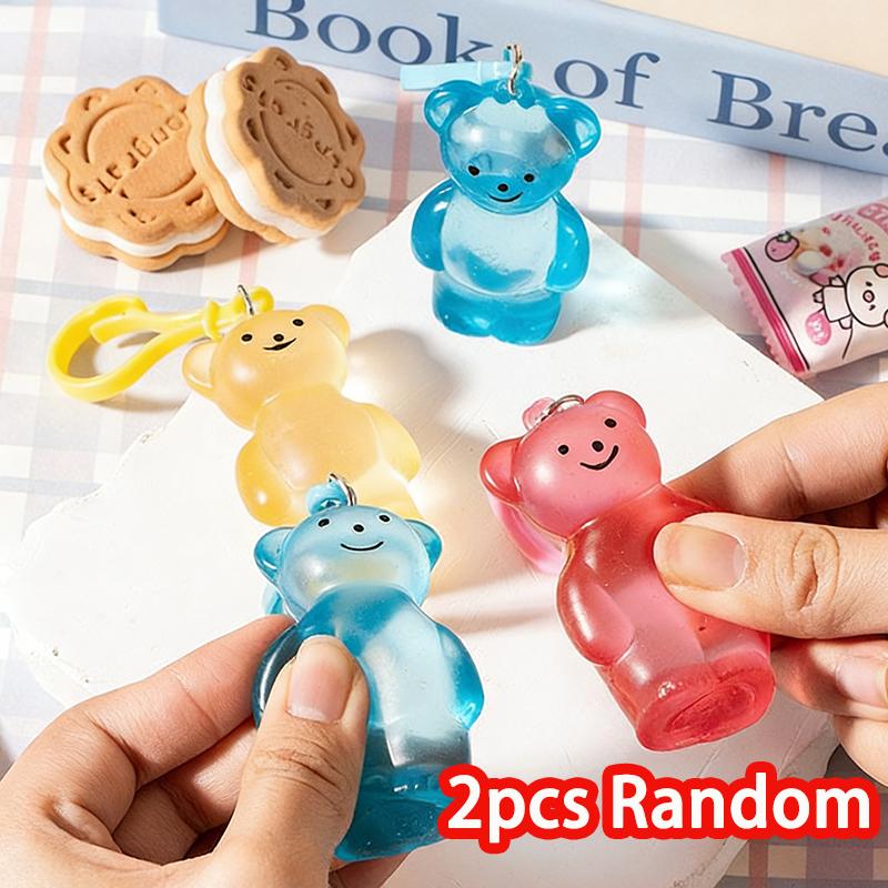 Bear Mochi Squishy Jelly Candy Bear Squishy Tabas Squeeze Anti Stress Ball Fidget Toy Pendant Keychain Bag Charm Surprise Gift