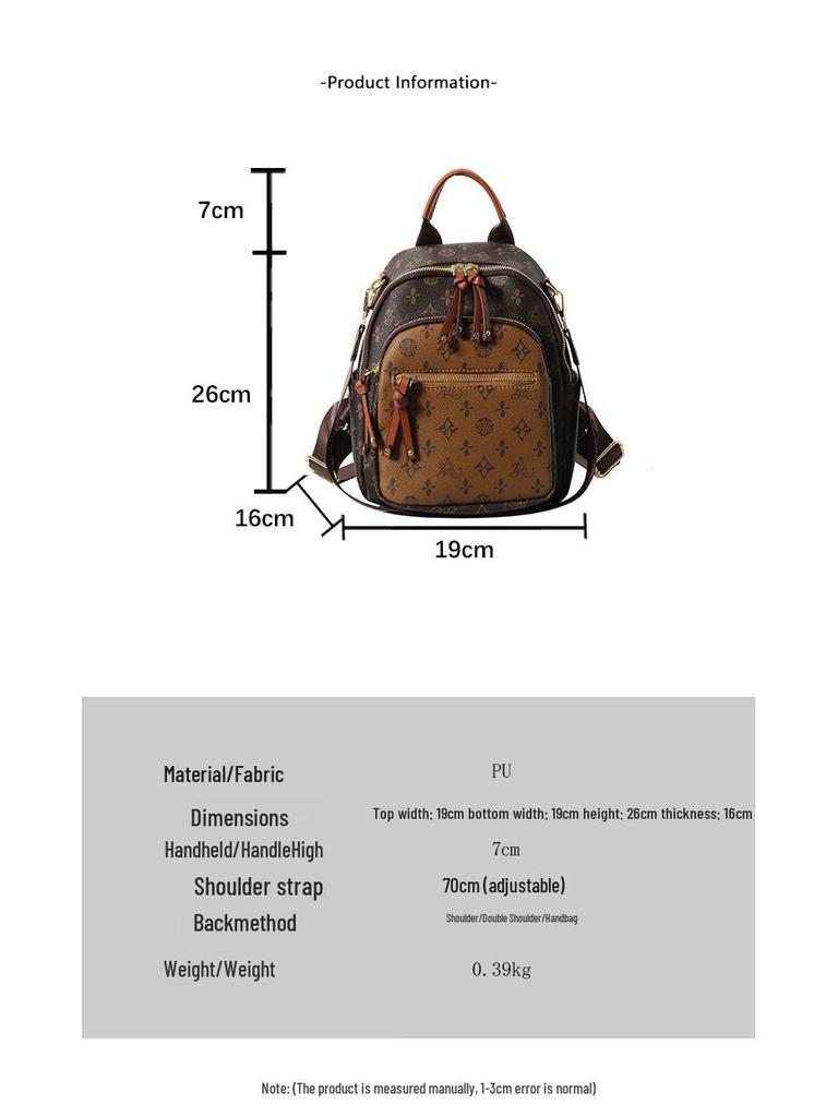 Dámský batoh s retro potiskem: Stylový, Velkokapacitní, Třícestný Módní pro Cestování a Výlety