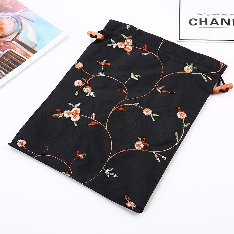 Embroidered Drawstring Cloth Bag - Chinese Classical Gauze Pouch for Clothing & Sachets