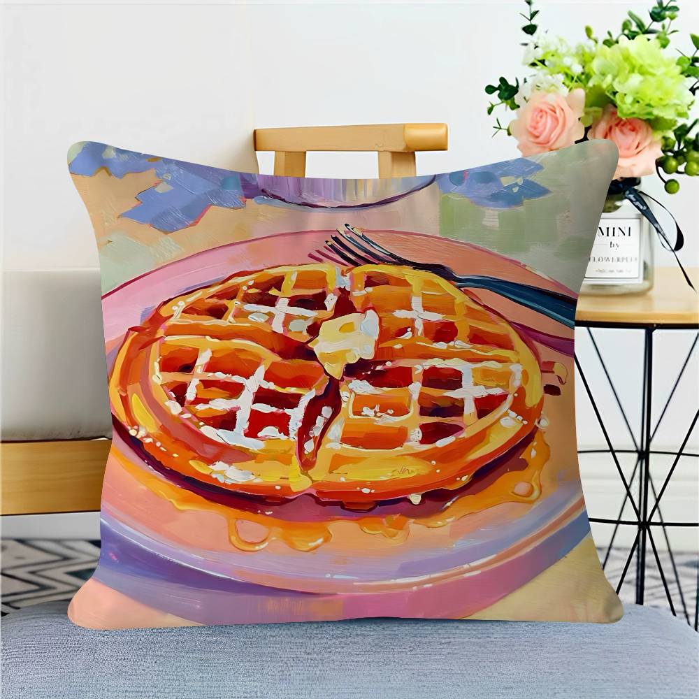 

Color Food Art Pillow Cover Sofa Cushion Cover Home Room Decoration Children Gift 16x16Inch