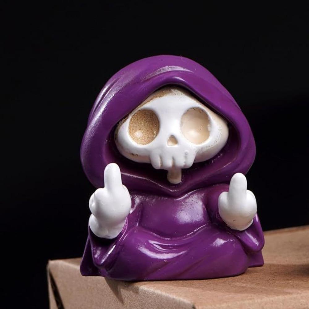 

Ghost Festival Atmosphere Halloween Resin Figurine Purple Cloak Statue Home Decor Party Gift Collectible Gothic Home Decor