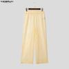 INCERUN Summer Men Beach Sets Sleeveless Hollow Tops Elastic Waist Pants Two-piece Suits