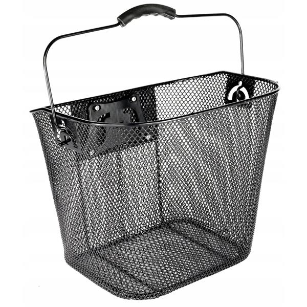 Bike Basket Metal Front Basket Detachable Black Click Large Bicycle