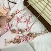 Island style beach starfish vacation four-piece set chain alloy diamond-encrusted bohemian shell jewelry
