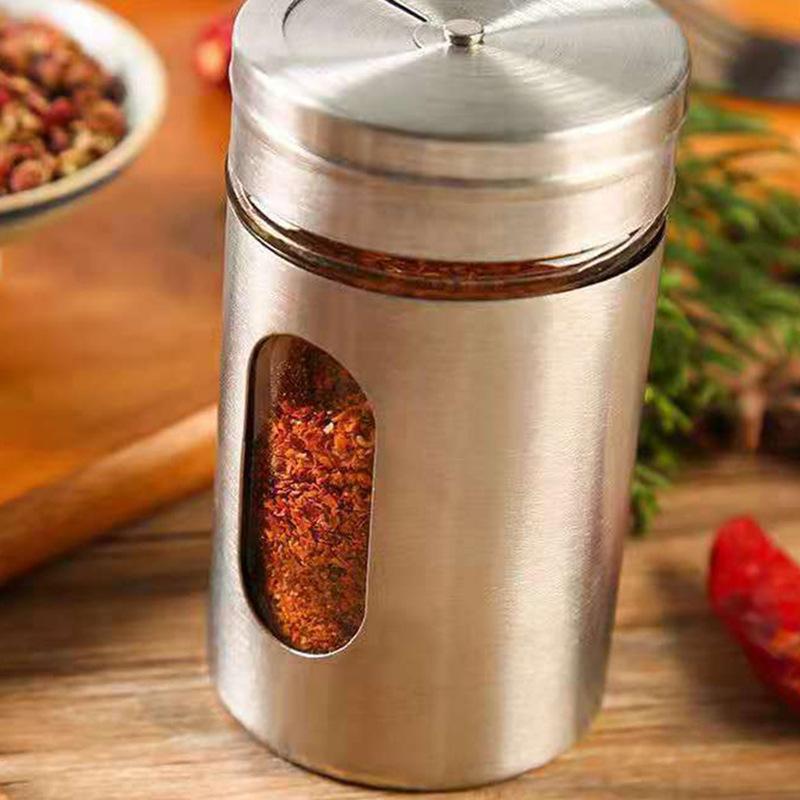Stainless Steel Seasoning Bottle, Outdoor Barbecue Tool, Pepper Powder Bottle, Cumin Powder Dispenser, Skewer Holder, Seasoning Container