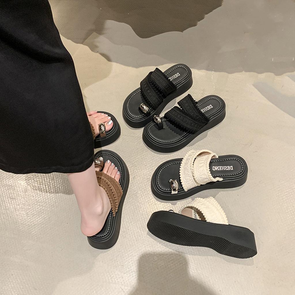 Fashion Slippers Women Summer Shoes Slides Rivet Fashion Rubber Flip Flops Platform Pantofle Soft Luxury Hawaiian 2025 Casual Leisure