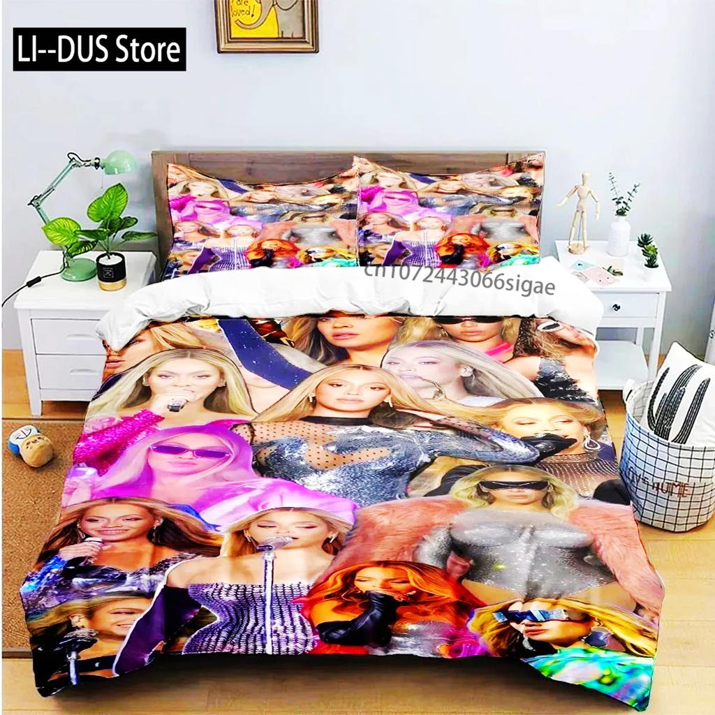 Pop Female Singer B-Beyonce Bedding Set Boys Girls Twin Queen King Size Duvet Cover Pillowcase Bed Boys Adult Home Textileextile