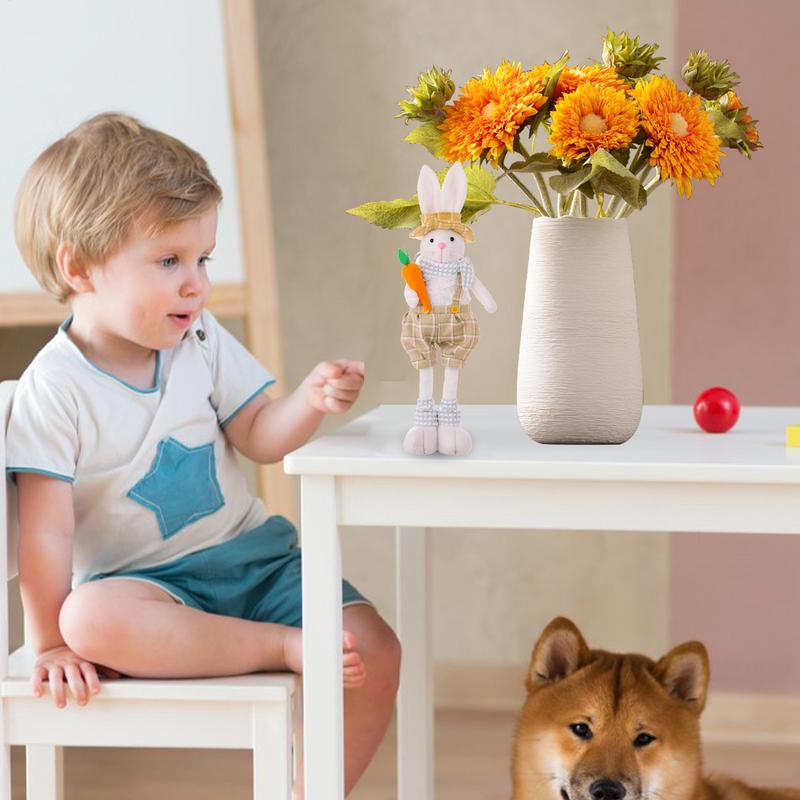 2025 Easter Standing Rabbit Ornaments Telescopic Dolls Figurine Spring Ornaments Cute Rabbit Dolls LittleElf Children's Gifts