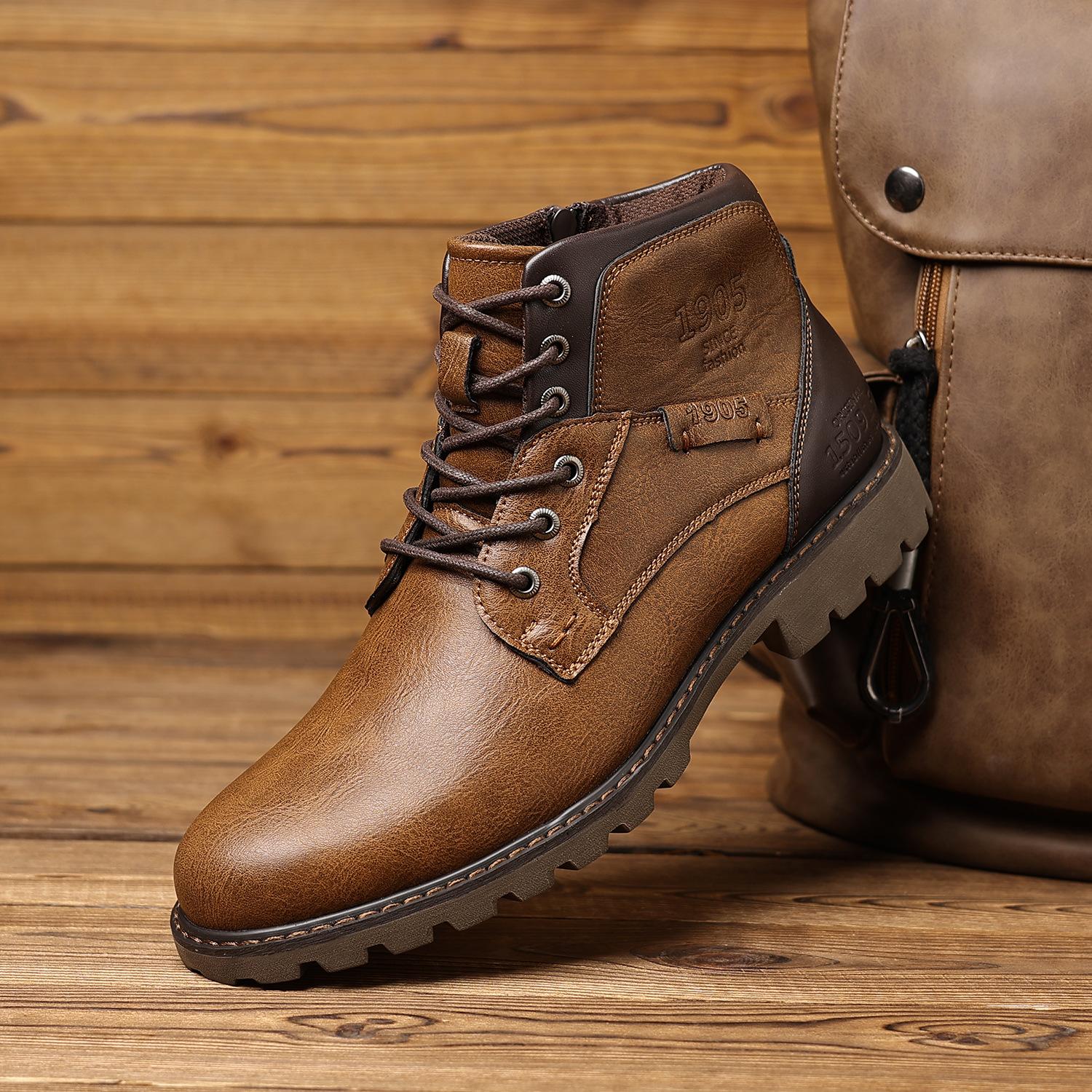 

Мужские ботильоны ручной работы, роскошные ретро мужские мотоциклетные ботинки, высококачественная уличная обувь, рабочая обувь, мужские ботинки в британском стиле 2025 39 коричневый