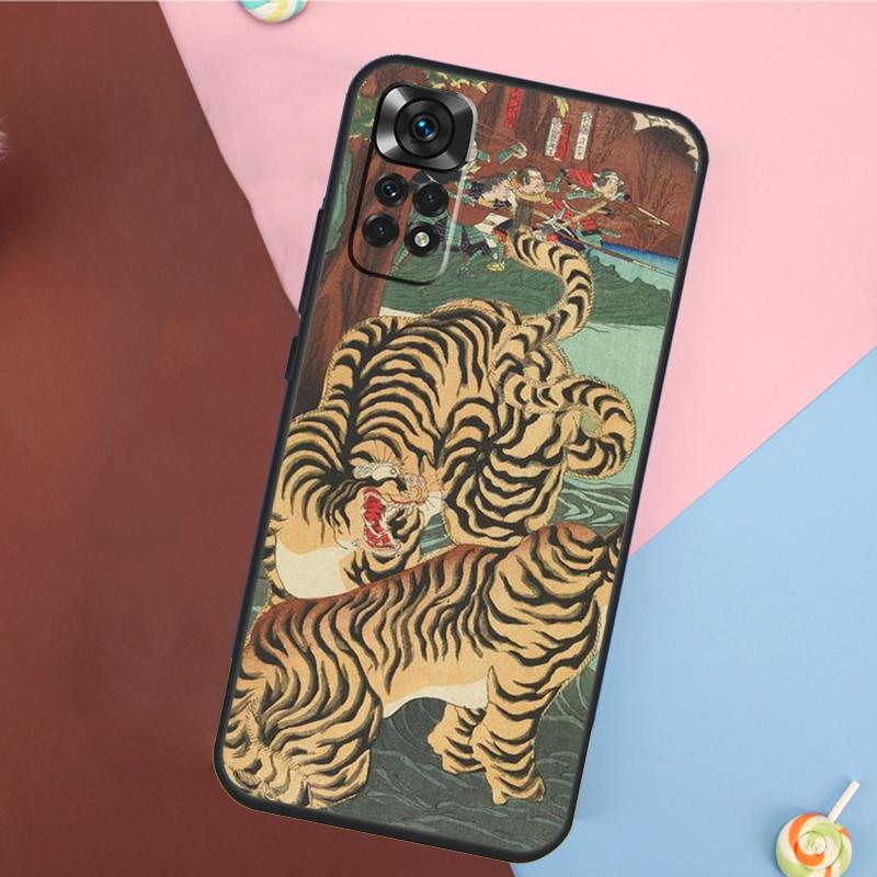 Cover Artistica Giapponese Ukiyo-e Pantera Tigre Per Xiaomi Redmi Note 14 13 12 9 10 11 Pro 9S 10S 11S 12S Redmi 14C 10C 12C 13C Custodia