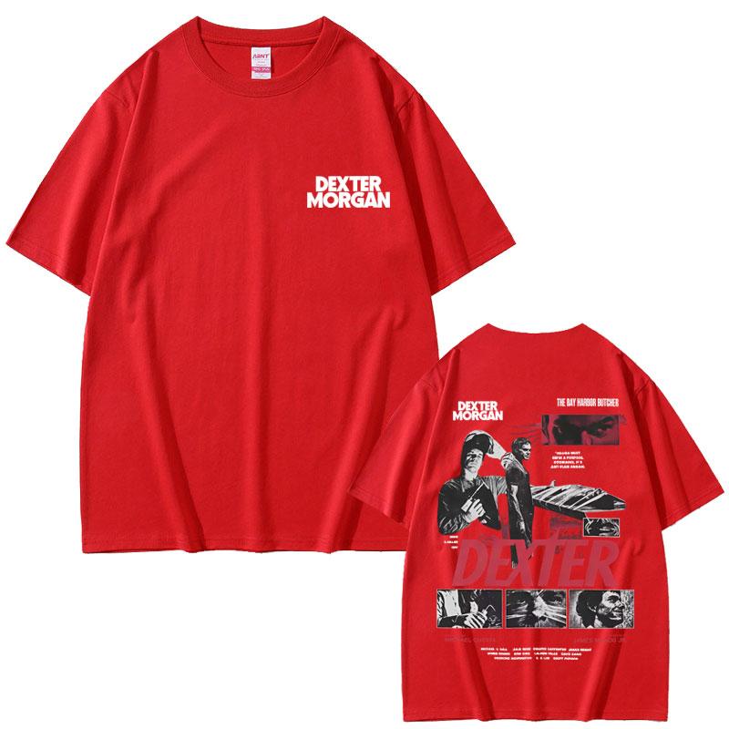 

Летняя футболка 2025 года с графическим принтом Декстера Моргана Мужская Женская Повседневная Винтажная Хлопковая Футболка Мужская Свободная Оверсайз Футболка XL