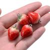 2026 New 5 Pcs/pack Big And Small 3D Strawberry Fruit Resin Charms Pendant Earring DIY Fashion Jewelry Accessories