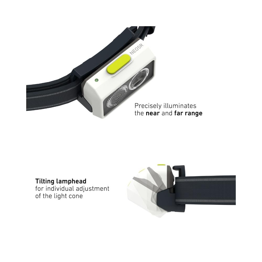 Ledlenser LED Headlight NEO5R Rechargeable Compact Outdoor Running White Lime Green 502757 Japanese Small White/Lime [Genuine Product]