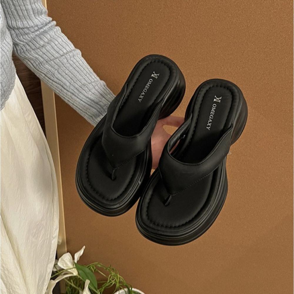 Fashion Thick-soled Slippers for Women Wear Non-slip Thick-soled Flip-flops Women's 2025 Summer New Versatile Beach Cool Slippers Womens