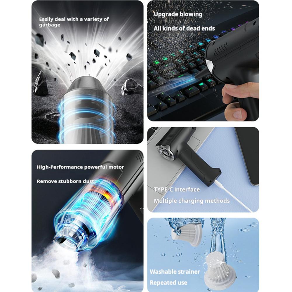 26000Pa Car Vacuum Cleaner Strong Suction Cleaning Machine Portable Wireless Handheld Blower Machine Air Duster Car Dust Blower