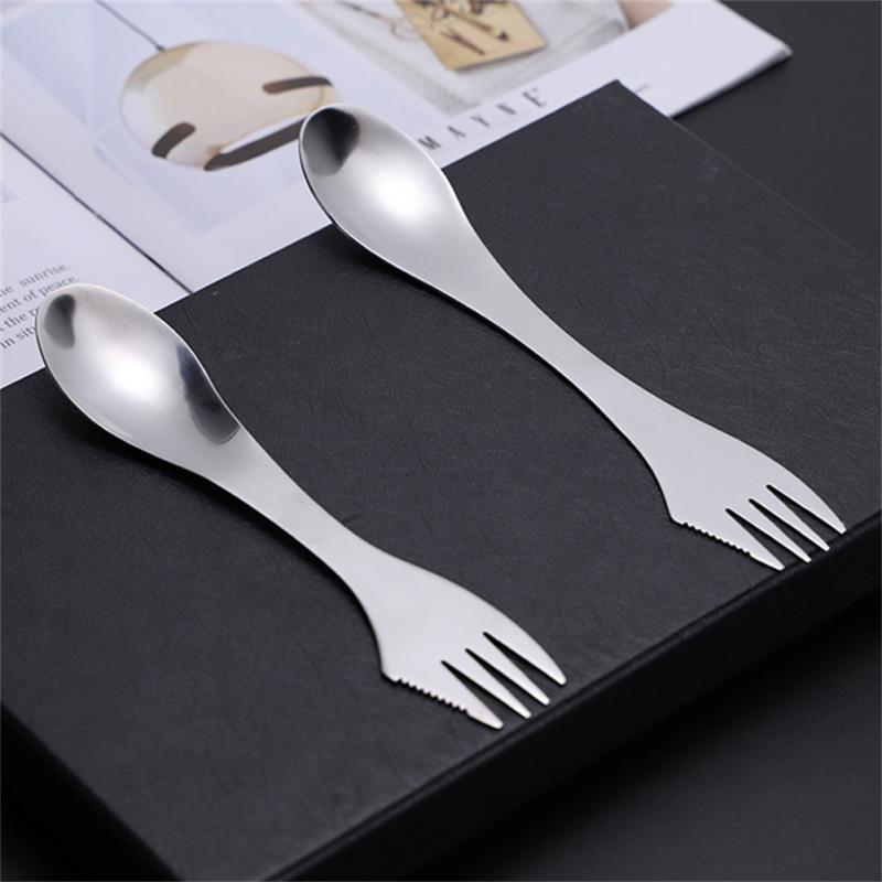 Tableware Portable Fork Spoon Stainless Steel New Kitchen Accessories Western Food Tableware Spoon And Fork Integrated Tableware