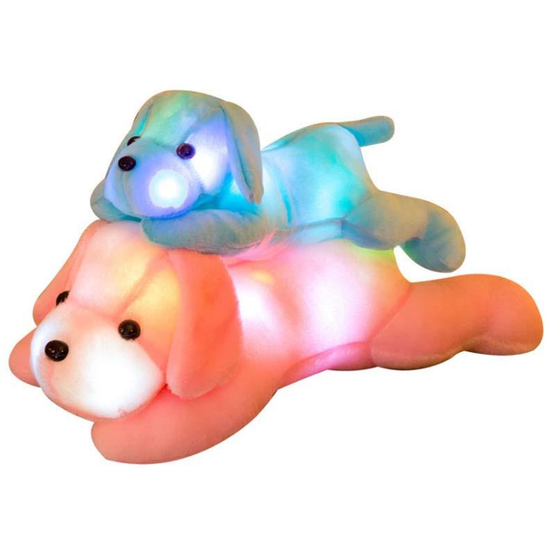Light Emitting Colorful Dog Plush Toy Cute Girl Children Bedroom Decoration Gift