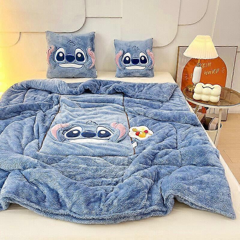 Stitch 2 In 1 Blanket Pillow - Soft Throw Winter Blanket, Lilo and Stitch Gift