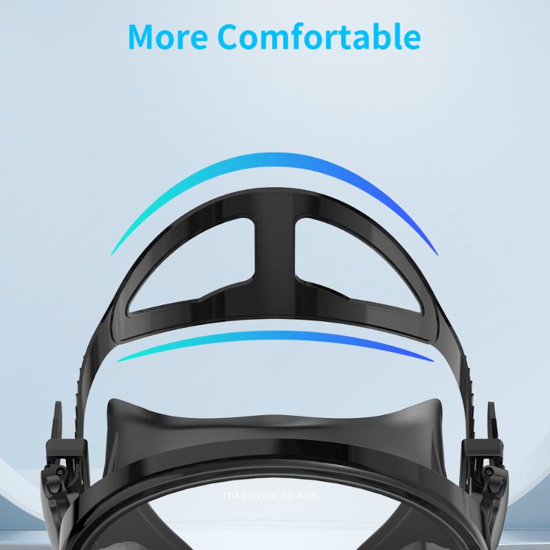 Oval Diving Mask Spearfishing Mask Classic Retro-Style Panoramic Wide View Goggles Tempered Glass Lens For Adults