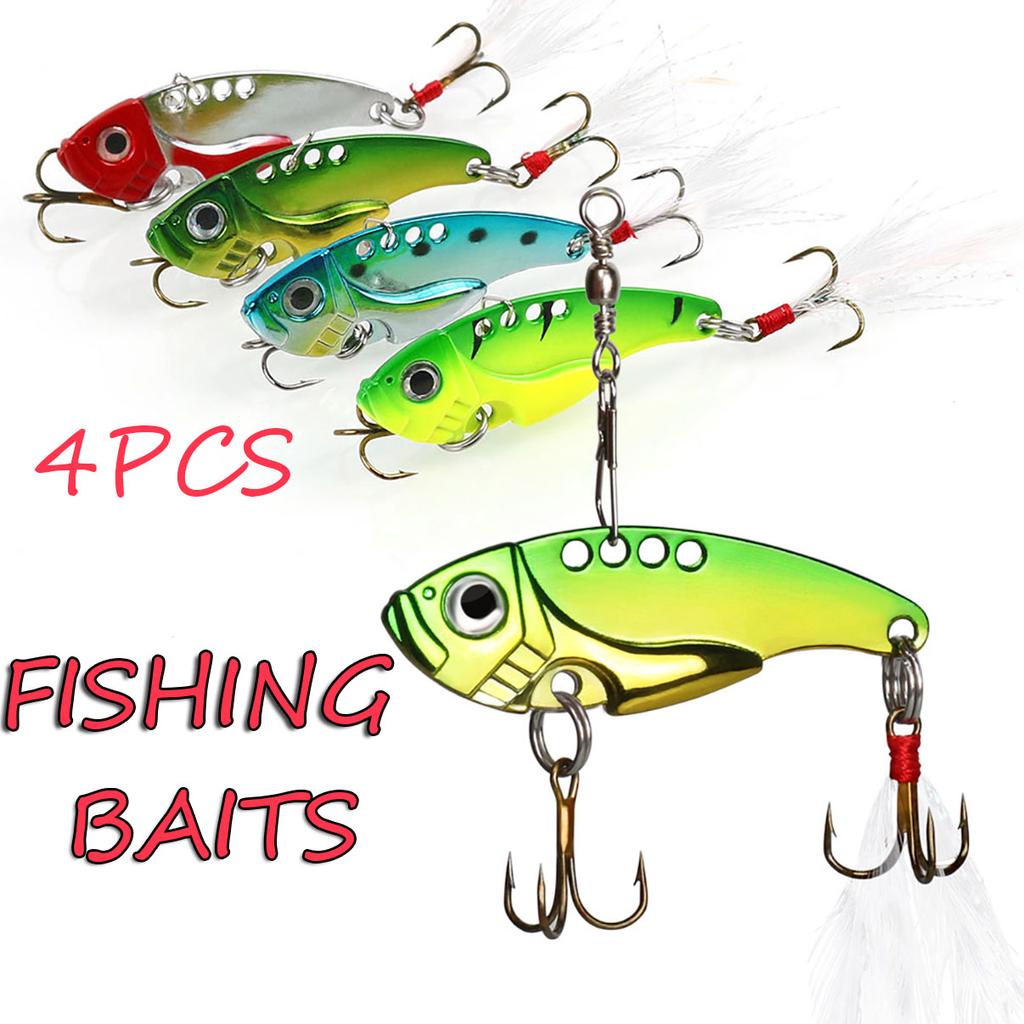 Buy Fishing Lures Sinking Hard Bait Minnow VIB Lure With Treble Hook