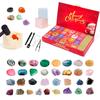 Gemstone Advent Calendar 24 Days Natural Crystal Mineral Dig Kit Christmas Gift Box Ornaments for Enthusiasts