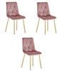 LIBRA Chair - Pink Velvet / Gold Legs X 3