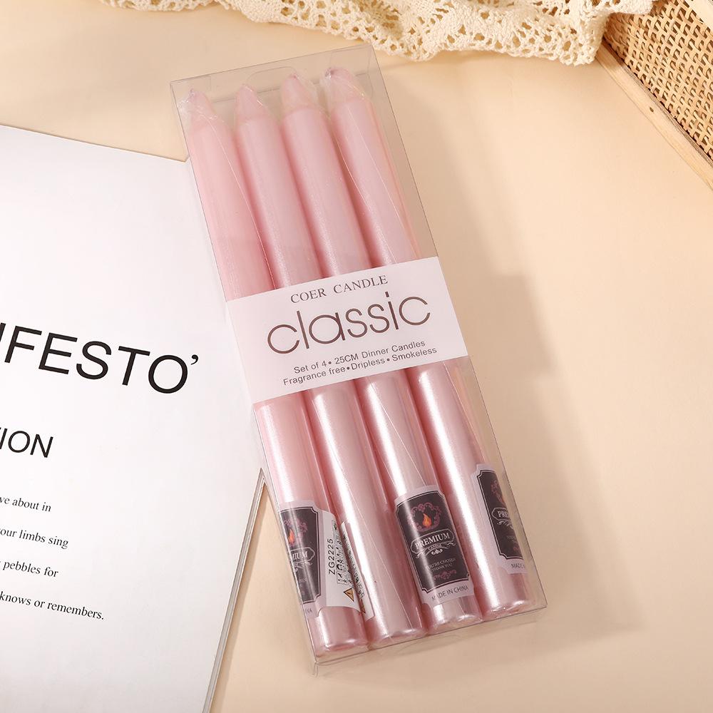 

Гальванизированный Европейский Цвет Длинная Свеча-Столб Домашняя Без запаха Свеча для Ужина при Свечах Подсвечник Столб Воск 2.2 * 25 straight rod electroplating pink