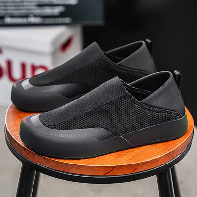 Mode 2025 Frühling Neue Herrenschuhe Atmungsaktive Geruchshemmende Mesh-Oberfläche Schuhe Rutschfeste Sportschuhe Schwarz Weiche Sohle Dad Shoe