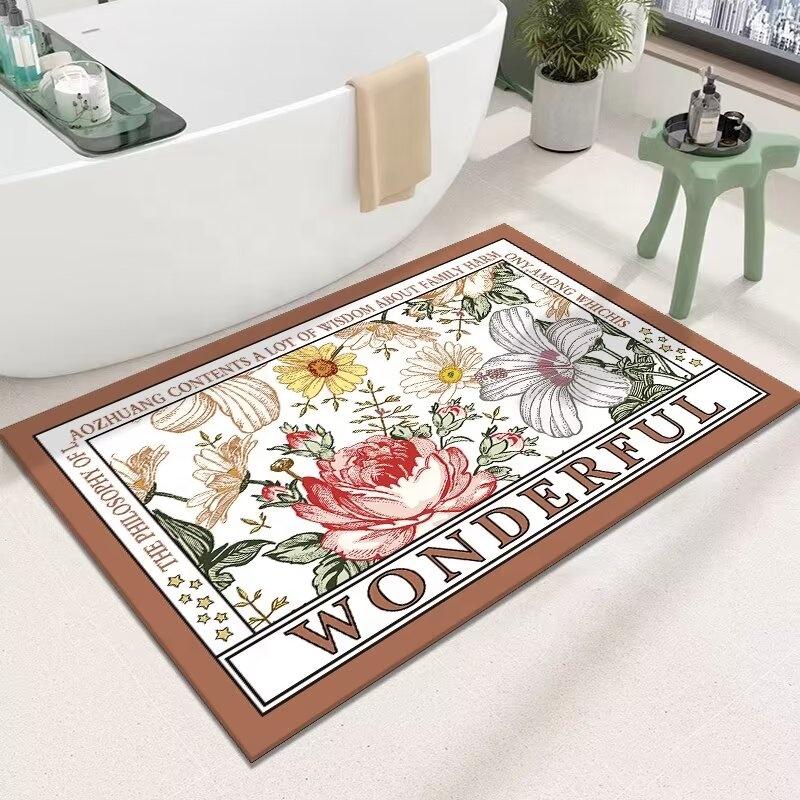 Personalized Non slip Comfortable Bath Mats Made to Order for Bathroom Decor Crystal Velvet Shower Carpet