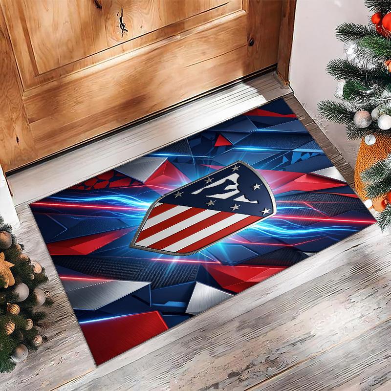 Atletico Madrid Printed Flannel Area Rug Non Slip Soft Polyester Floor Carpet Indoor Decor Mat for Bedroom Living Room Sofa Game Room Home Decoration