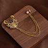 Vintage Crown Fringed Chain Fashion Brooch Dress Light Luxury High Sense Rhinestone Accessories Brooch
