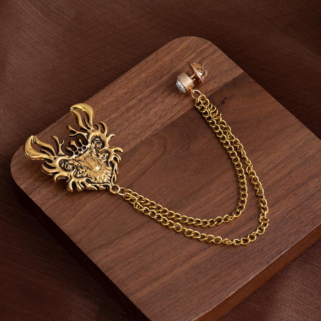 Vintage Crown Fringed Chain Fashion Brooch Dress Light Luxury High Sense Rhinestone Accessories Brooch