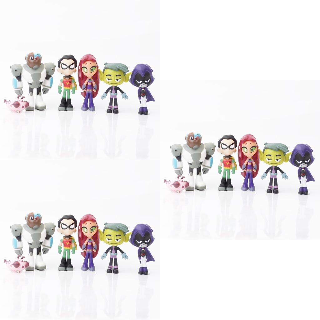 Lebhafte Teen Titans Go Anime-Figuren mit Robin Raven Beast Boy Starfire
