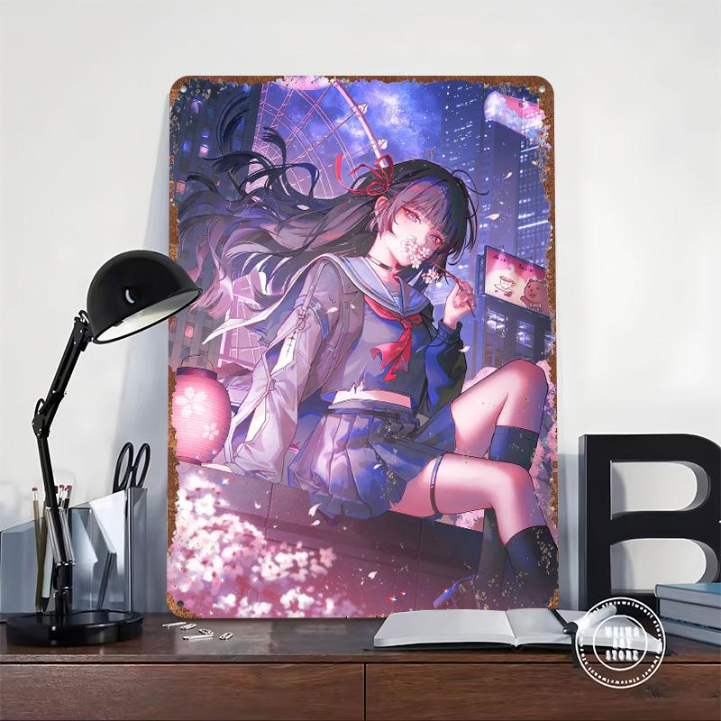 Wuthering Waves With Chisa Tinplate Poster Customized Wall Art Vintage Retro Metal Signs for Aesthetic Room Decor Men Wand Deko