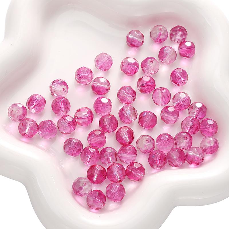 [10mm] Faceted Ball Beads Color Transparent Glass Beads Loose Spacer Beads For Jewelry Making Diy Bracelet Necklace Accessories