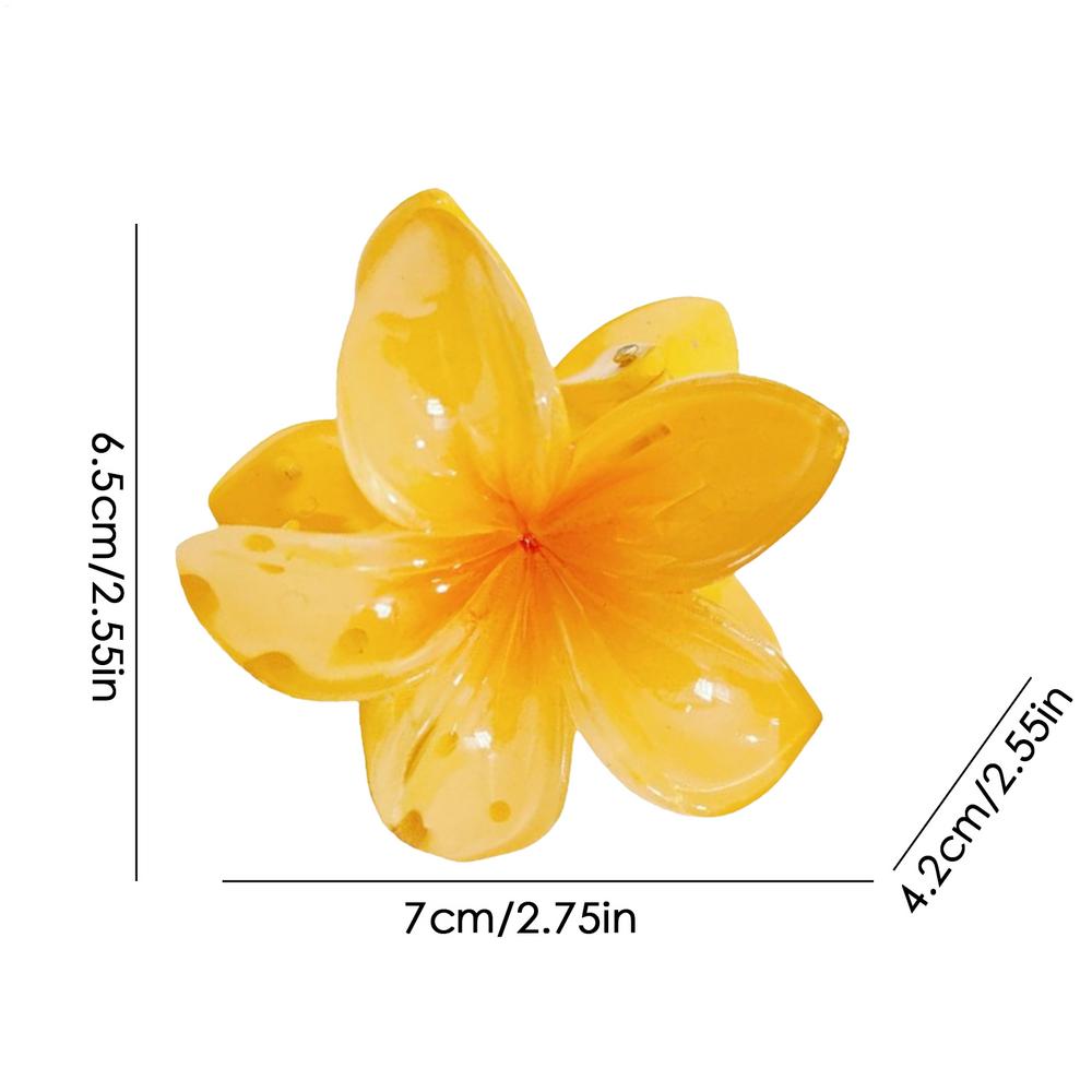 Five-petal flower Summer Super Fairy Vacation style frangeria Grab clip Shark Clip Elegant Decorative Hair Accessories жёлтый