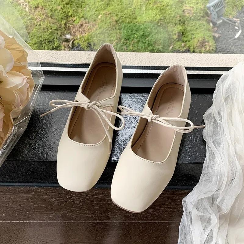 2025 Spring New Square Toe Women's Shoes Outdoor Anti Slip Loafers Fashion Comfortable Flat Casual Lightweight Ladies Shoes