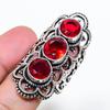 Natural Garnet Gemstone Handmade 925 Sterling Silver Jewelry Ring Size 9 AR-18178