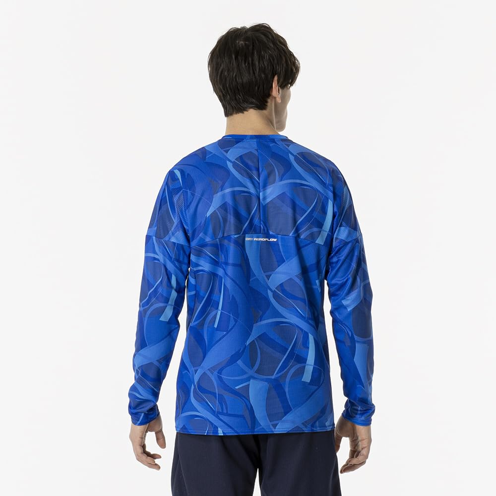 Mizuno Dry Aeroflow Training Long MUGEN GRAPHIC Highly Directoire 32MAB554 Men's T-Shirt, Sleeve, Player-Specific Design, Quick-Drying, Breathable,