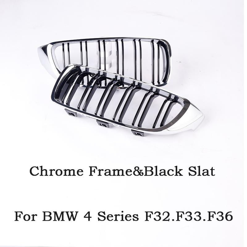 Gloss Black Chrome Grill Double Slat